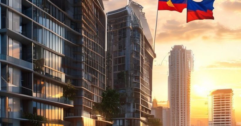 {"prompt":"Photorealistic image of a modern condominium building in Bangkok at sunset, with a Thai flag subtly displayed in the background. The image should convey a sense of prosperity and investment opportunity. Include subtle charts and graphs overlayed showing growth.","originalPrompt":"Photorealistic image of a modern condominium building in Bangkok at sunset, with a Thai flag subtly displayed in the background. The image should convey a sense of prosperity and investment opportunity. Include subtle charts and graphs overlayed showing growth.","width":1024,"height":1024,"seed":1665,"model":"sana","enhance":false,"nologo":false,"negative_prompt":"undefined","nofeed":false,"safe":false,"quality":"medium","image":[],"transparent":false,"has_nsfw_concept":false,"concept":[],"trackingData":{"actualModel":"sana","usage":{"completionImageTokens":1,"totalTokenCount":1}}}
