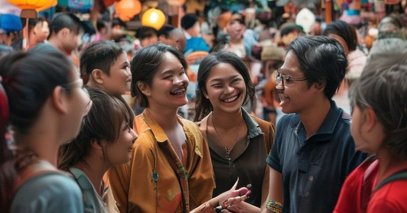 {"prompt":"A photorealistic image showing a diverse group of people smiling and interacting in a bustling Thai market. Some are speaking Thai, and the overall atmosphere is welcoming and encouraging for language learners. Focus on conveying the joy and connection that comes from learning and using the Thai language.","originalPrompt":"A photorealistic image showing a diverse group of people smiling and interacting in a bustling Thai market. Some are speaking Thai, and the overall atmosphere is welcoming and encouraging for language learners. Focus on conveying the joy and connection that comes from learning and using the Thai language.","width":1024,"height":1024,"seed":2342,"model":"sana","enhance":false,"nologo":false,"negative_prompt":"undefined","nofeed":false,"safe":false,"quality":"medium","image":[],"transparent":false,"has_nsfw_concept":false,"concept":[],"trackingData":{"actualModel":"sana","usage":{"completionImageTokens":1,"totalTokenCount":1}}}