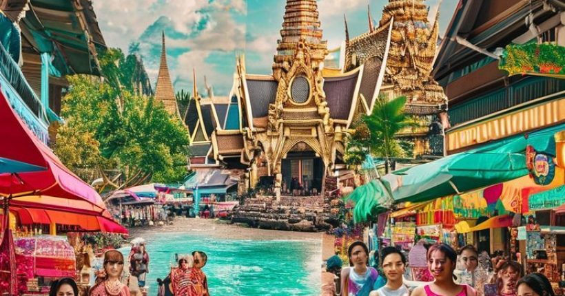 {"prompt":"A vibrant and photorealistic cover image for a blog post about budget-friendly travel in Thailand. The image features a collage of iconic Thai scenes: a beautiful beach with clear turquoise water, a glittering temple with intricate gold details, a bustling street food market with colorful stalls, and smiling Thai people. The overall tone is welcoming, exciting, and informative. Ensure diversity in the depiction of people and places. The image should convey the message that travel in Thailand can be both affordable and enriching.","originalPrompt":"A vibrant and photorealistic cover image for a blog post about budget-friendly travel in Thailand. The image features a collage of iconic Thai scenes: a beautiful beach with clear turquoise water, a glittering temple with intricate gold details, a bustling street food market with colorful stalls, and smiling Thai people. The overall tone is welcoming, exciting, and informative. Ensure diversity in the depiction of people and places. The image should convey the message that travel in Thailand can be both affordable and enriching.","width":1024,"height":1024,"seed":2570,"model":"sana","enhance":false,"nologo":false,"negative_prompt":"undefined","nofeed":false,"safe":false,"quality":"medium","image":[],"transparent":false,"has_nsfw_concept":false,"concept":[],"trackingData":{"actualModel":"sana","usage":{"completionImageTokens":1,"totalTokenCount":1}}}