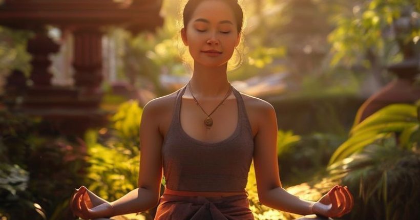 {"prompt":"A serene Thai woman practicing mindfulness meditation in a peaceful garden in Thailand. Sun is setting, casting a warm, golden light. She is sitting cross-legged with her eyes closed, a gentle smile on her face, and her hands resting on her knees in a traditional meditation pose. The background features lush greenery, traditional Thai architecture blurred in the background, and a sense of tranquility and peace. Photorealistic, high resolution, vibrant colors.","originalPrompt":"A serene Thai woman practicing mindfulness meditation in a peaceful garden in Thailand. Sun is setting, casting a warm, golden light. She is sitting cross-legged with her eyes closed, a gentle smile on her face, and her hands resting on her knees in a traditional meditation pose. The background features lush greenery, traditional Thai architecture blurred in the background, and a sense of tranquility and peace. Photorealistic, high resolution, vibrant colors.","width":1024,"height":1024,"seed":2642,"model":"sana","enhance":false,"nologo":false,"negative_prompt":"undefined","nofeed":false,"safe":false,"quality":"medium","image":[],"transparent":false,"has_nsfw_concept":false,"concept":[],"trackingData":{"actualModel":"sana","usage":{"completionImageTokens":1,"totalTokenCount":1}}}