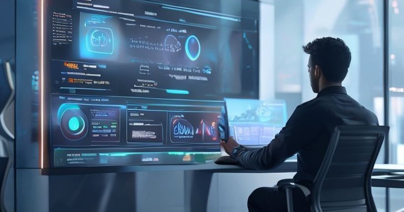 {"prompt":"Photorealistic image of a futuristic office setting, showcasing a user interacting with a N8N dashboard on a large screen. Visual elements should include Claude's logo subtly integrated in the background. The overall tone should be modern, clean, and innovative, emphasizing efficiency and intelligent automation.","originalPrompt":"Photorealistic image of a futuristic office setting, showcasing a user interacting with a N8N dashboard on a large screen. Visual elements should include Claude's logo subtly integrated in the background. The overall tone should be modern, clean, and innovative, emphasizing efficiency and intelligent automation.","width":1024,"height":1024,"seed":1366,"model":"sana","enhance":false,"nologo":false,"negative_prompt":"undefined","nofeed":false,"safe":false,"quality":"medium","image":[],"transparent":false,"has_nsfw_concept":false,"concept":[],"trackingData":{"actualModel":"sana","usage":{"completionImageTokens":1,"totalTokenCount":1}}}