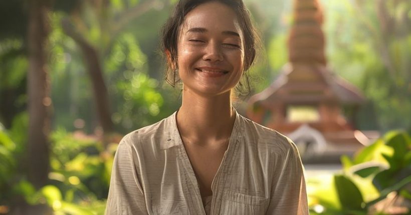 {"prompt":"Photorealistic image of a Thai person, around 30 years old, smiling peacefully while meditating in a serene Thai garden. The background should include lush greenery, a traditional Thai temple in the distance, and soft sunlight filtering through the trees. The person should be wearing comfortable, simple clothes and look genuinely happy and content.","originalPrompt":"Photorealistic image of a Thai person, around 30 years old, smiling peacefully while meditating in a serene Thai garden. The background should include lush greenery, a traditional Thai temple in the distance, and soft sunlight filtering through the trees. The person should be wearing comfortable, simple clothes and look genuinely happy and content.","width":1024,"height":1024,"seed":6885,"model":"sana","enhance":false,"nologo":false,"negative_prompt":"undefined","nofeed":false,"safe":false,"quality":"medium","image":[],"transparent":false,"has_nsfw_concept":false,"concept":[],"trackingData":{"actualModel":"sana","usage":{"completionImageTokens":1,"totalTokenCount":1}}}