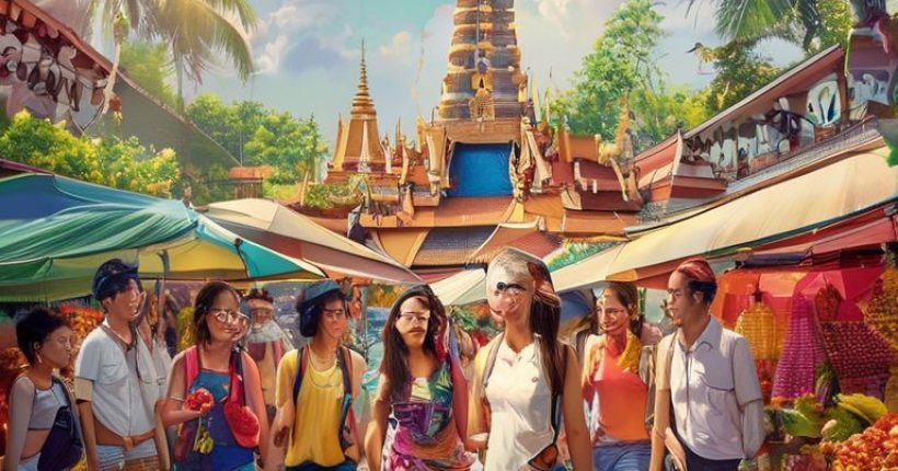{"prompt":"Photorealistic cover image of a diverse group of tourists enjoying a vibrant Thai market scene. In the background, there's a beautiful temple. The overall tone is cheerful and inviting.","originalPrompt":"Photorealistic cover image of a diverse group of tourists enjoying a vibrant Thai market scene. In the background, there's a beautiful temple. The overall tone is cheerful and inviting.","width":1024,"height":1024,"seed":7191,"model":"sana","enhance":false,"nologo":false,"negative_prompt":"undefined","nofeed":false,"safe":false,"quality":"medium","image":[],"transparent":false,"has_nsfw_concept":false,"concept":[],"trackingData":{"actualModel":"sana","usage":{"completionImageTokens":1,"totalTokenCount":1}}}