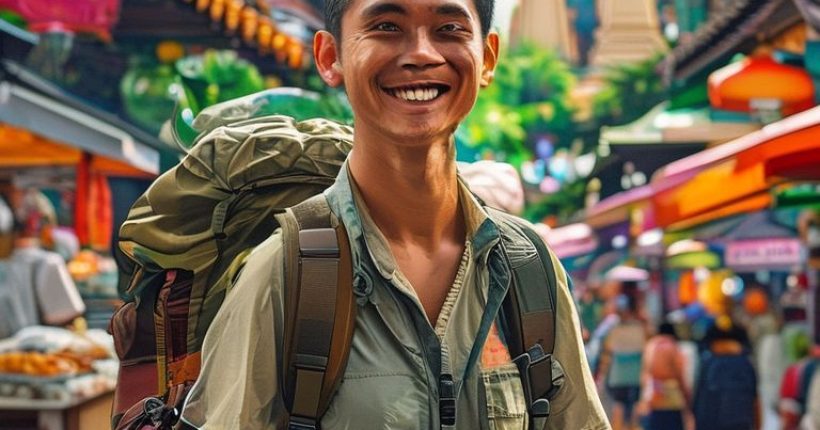 {"prompt":"Photorealistic image of a smiling Thai traveler, male or female, wearing travel clothing and carrying a backpack, superimposed on a vibrant and bustling Thai street scene with food stalls and temples in the background. The image should convey a sense of adventure, confidence, and professionalism in travel.","originalPrompt":"Photorealistic image of a smiling Thai traveler, male or female, wearing travel clothing and carrying a backpack, superimposed on a vibrant and bustling Thai street scene with food stalls and temples in the background. The image should convey a sense of adventure, confidence, and professionalism in travel.","width":1024,"height":1024,"seed":8703,"model":"sana","enhance":false,"nologo":false,"negative_prompt":"undefined","nofeed":false,"safe":false,"quality":"medium","image":[],"transparent":false,"has_nsfw_concept":false,"concept":[],"trackingData":{"actualModel":"sana","usage":{"completionImageTokens":1,"totalTokenCount":1}}}