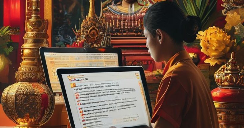 {"prompt":"A visually appealing and photorealistic image showing a person working on a laptop with Thai language text on the screen, surrounded by elements representing Thai culture, such as traditional Thai art, food, and landmarks. The overall tone should be modern and vibrant, conveying the importance of the Thai language in the digital age.","originalPrompt":"A visually appealing and photorealistic image showing a person working on a laptop with Thai language text on the screen, surrounded by elements representing Thai culture, such as traditional Thai art, food, and landmarks. The overall tone should be modern and vibrant, conveying the importance of the Thai language in the digital age.","width":1024,"height":1024,"seed":9804,"model":"sana","enhance":false,"nologo":false,"negative_prompt":"undefined","nofeed":false,"safe":false,"quality":"medium","image":[],"transparent":false,"has_nsfw_concept":false,"concept":[],"trackingData":{"actualModel":"sana","usage":{"completionImageTokens":1,"totalTokenCount":1}}}