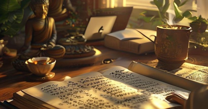 {"prompt":"Photorealistic image of a person studying a Thai language textbook, with a cup of coffee and a laptop in the background. The scene is set in a cozy, sunlit room. Elements of Thai culture, like a small Buddha statue or a Thai flag, are subtly included. The textbook should be open to a page with Thai script on it.","originalPrompt":"Photorealistic image of a person studying a Thai language textbook, with a cup of coffee and a laptop in the background. The scene is set in a cozy, sunlit room. Elements of Thai culture, like a small Buddha statue or a Thai flag, are subtly included. The textbook should be open to a page with Thai script on it.","width":1024,"height":1024,"seed":10368,"model":"sana","enhance":false,"nologo":false,"negative_prompt":"undefined","nofeed":false,"safe":false,"quality":"medium","image":[],"transparent":false,"has_nsfw_concept":false,"concept":[],"trackingData":{"actualModel":"sana","usage":{"completionImageTokens":1,"totalTokenCount":1}}}