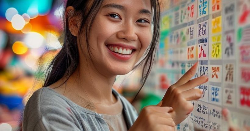 {"prompt":"Photorealistic image of a beginner Thai language learner smiling confidently while pointing to a Thai alphabet chart. The background should show a vibrant Thai market scene, partially blurred to keep the focus on the learner. The chart should feature clear and colorful Thai characters. The person should be dressed casually and have a joyful expression.","originalPrompt":"Photorealistic image of a beginner Thai language learner smiling confidently while pointing to a Thai alphabet chart. The background should show a vibrant Thai market scene, partially blurred to keep the focus on the learner. The chart should feature clear and colorful Thai characters. The person should be dressed casually and have a joyful expression.","width":1024,"height":1024,"seed":12329,"model":"sana","enhance":false,"nologo":false,"negative_prompt":"undefined","nofeed":false,"safe":false,"quality":"medium","image":[],"transparent":false,"has_nsfw_concept":false,"concept":[],"trackingData":{"actualModel":"sana","usage":{"completionImageTokens":1,"totalTokenCount":1}}}