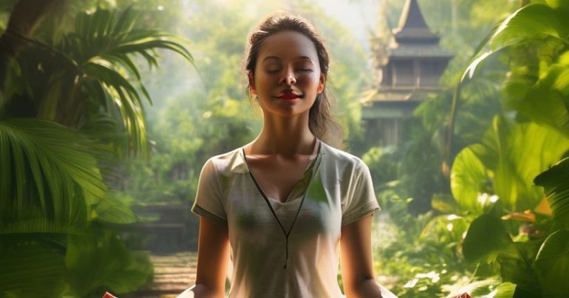 {"prompt":"Photorealistic image: A woman meditating peacefully in a lush green tropical garden in Thailand, with a serene smile on her face. In the background, a glimpse of a traditional Thai temple can be seen, bathed in soft sunlight. The overall mood is peaceful, calm, and inviting, showcasing the beauty of Thailand and the pursuit of happiness.","originalPrompt":"Photorealistic image: A woman meditating peacefully in a lush green tropical garden in Thailand, with a serene smile on her face. In the background, a glimpse of a traditional Thai temple can be seen, bathed in soft sunlight. The overall mood is peaceful, calm, and inviting, showcasing the beauty of Thailand and the pursuit of happiness.","width":1024,"height":1024,"seed":1446,"model":"sana","enhance":false,"nologo":false,"negative_prompt":"undefined","nofeed":false,"safe":false,"quality":"medium","image":[],"transparent":false,"has_nsfw_concept":false,"concept":[],"trackingData":{"actualModel":"sana","usage":{"completionImageTokens":1,"totalTokenCount":1}}}