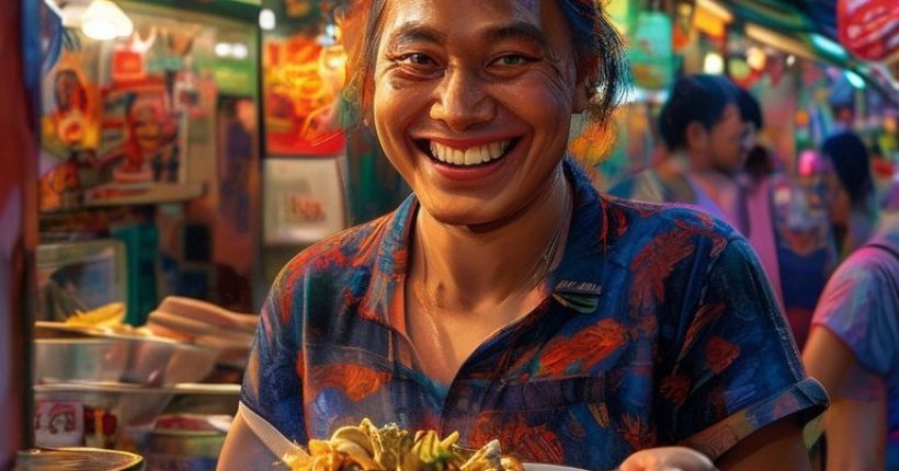 {"prompt":"A vibrant, photorealistic image of a person smiling and confidently ordering food at a bustling Thai street food stall. The image should convey a sense of cultural immersion and successful communication in Thai. The background should be filled with colorful market scenes and smiling faces.","originalPrompt":"A vibrant, photorealistic image of a person smiling and confidently ordering food at a bustling Thai street food stall. The image should convey a sense of cultural immersion and successful communication in Thai. The background should be filled with colorful market scenes and smiling faces.","width":1024,"height":1024,"seed":1508,"model":"sana","enhance":false,"nologo":false,"negative_prompt":"undefined","nofeed":false,"safe":false,"quality":"medium","image":[],"transparent":false,"has_nsfw_concept":false,"concept":[],"trackingData":{"actualModel":"sana","usage":{"completionImageTokens":1,"totalTokenCount":1}}}