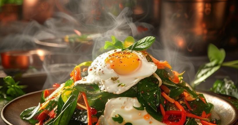 {"prompt":"Photorealistic, mouthwatering shot of a perfectly plated Pad Krapow (Thai Basil Stir-fry) with a fried egg on top. The dish is vibrant and colorful, with visible steam rising. Background is a blurred traditional Thai kitchen with copper pots and fresh herbs. The overall feel is warm, inviting, and appetizing.","originalPrompt":"Photorealistic, mouthwatering shot of a perfectly plated Pad Krapow (Thai Basil Stir-fry) with a fried egg on top. The dish is vibrant and colorful, with visible steam rising. Background is a blurred traditional Thai kitchen with copper pots and fresh herbs. The overall feel is warm, inviting, and appetizing.","width":1024,"height":1024,"seed":1522,"model":"sana","enhance":false,"nologo":false,"negative_prompt":"undefined","nofeed":false,"safe":false,"quality":"medium","image":[],"transparent":false,"has_nsfw_concept":false,"concept":[],"trackingData":{"actualModel":"sana","usage":{"completionImageTokens":1,"totalTokenCount":1}}}