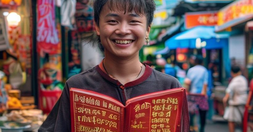 {"prompt":"A visually appealing and photorealistic image showing a beginner holding a Thai language textbook in a vibrant Bangkok street scene. The beginner is smiling, suggesting enthusiasm for learning. In the background, there are Thai street food stalls and temples, reflecting the culture. The book cover should clearly display Thai script.","originalPrompt":"A visually appealing and photorealistic image showing a beginner holding a Thai language textbook in a vibrant Bangkok street scene. The beginner is smiling, suggesting enthusiasm for learning. In the background, there are Thai street food stalls and temples, reflecting the culture. The book cover should clearly display Thai script.","width":1024,"height":1024,"seed":1537,"model":"sana","enhance":false,"nologo":false,"negative_prompt":"undefined","nofeed":false,"safe":false,"quality":"medium","image":[],"transparent":false,"has_nsfw_concept":false,"concept":[],"trackingData":{"actualModel":"sana","usage":{"completionImageTokens":1,"totalTokenCount":1}}}