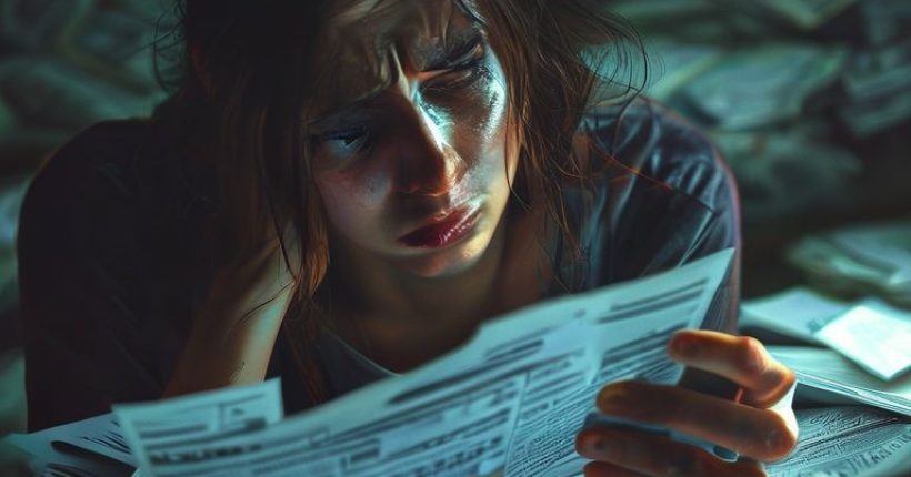{"prompt":"Photorealistic image of a person looking stressed while holding a credit card bill. The background is blurred and depicts a pile of bills. The lighting is dramatic, emphasizing the person's anxiety. The overall tone is urgent and relatable.","originalPrompt":"Photorealistic image of a person looking stressed while holding a credit card bill. The background is blurred and depicts a pile of bills. The lighting is dramatic, emphasizing the person's anxiety. The overall tone is urgent and relatable.","width":1024,"height":1024,"seed":18581,"model":"sana","enhance":false,"nologo":false,"negative_prompt":"undefined","nofeed":false,"safe":false,"quality":"medium","image":[],"transparent":false,"has_nsfw_concept":false,"concept":[],"trackingData":{"actualModel":"sana","usage":{"completionImageTokens":1,"totalTokenCount":1}}}